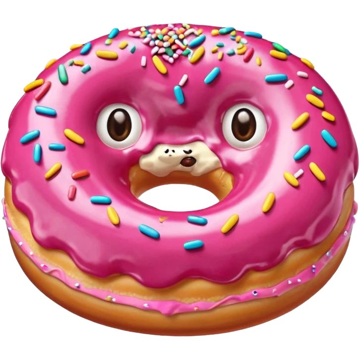 donut with cute face emoji