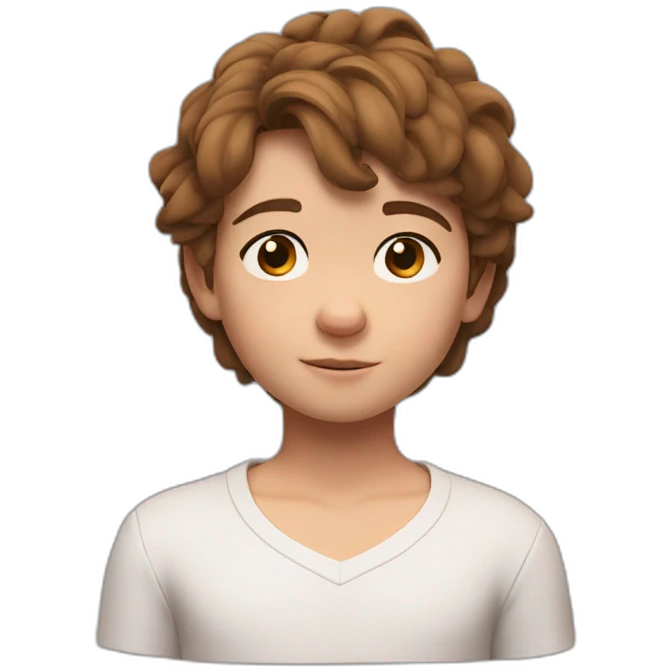 Big for headed kid with short brown hair emoji