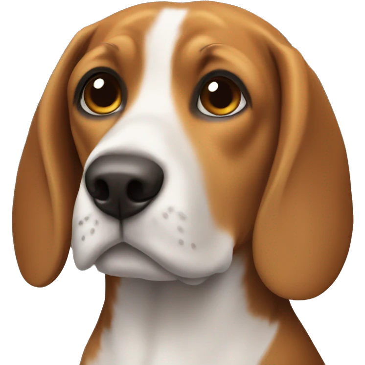 Beagle with all brown face emoji