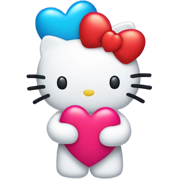 hello kitty holding hearts  emoji