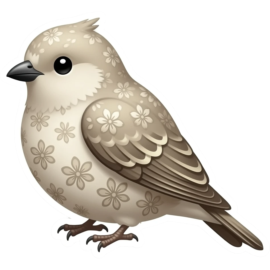 Aesthetic big coquette, beige, or monochrome stickers emoji