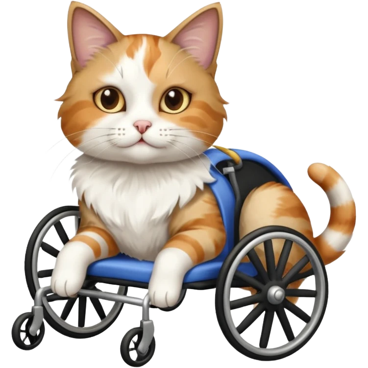 disabled cat in cat wheelchair emoji