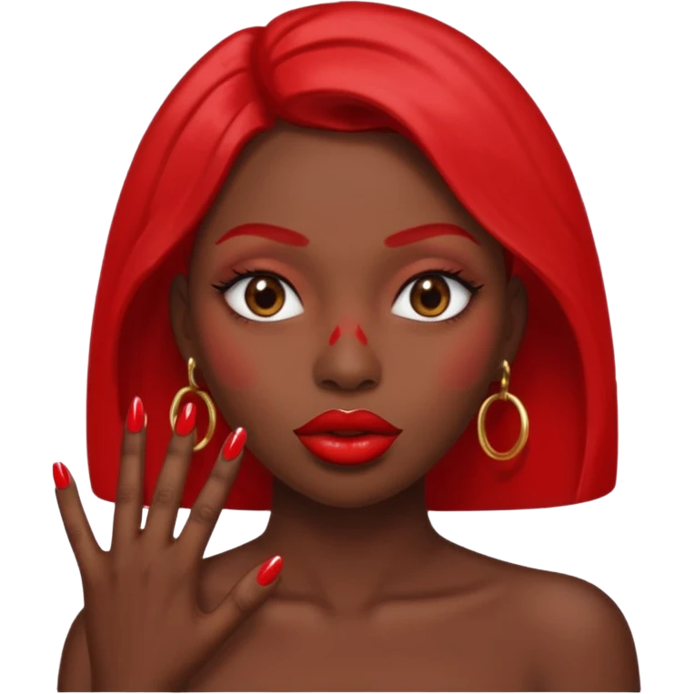 Big lips long nails bestie circle head emoji
