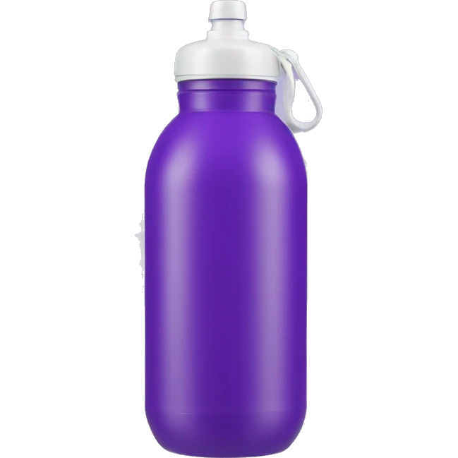 A plastic purple water bottle with a handle is a portable container designed to hold and transport water or other beverages emoji