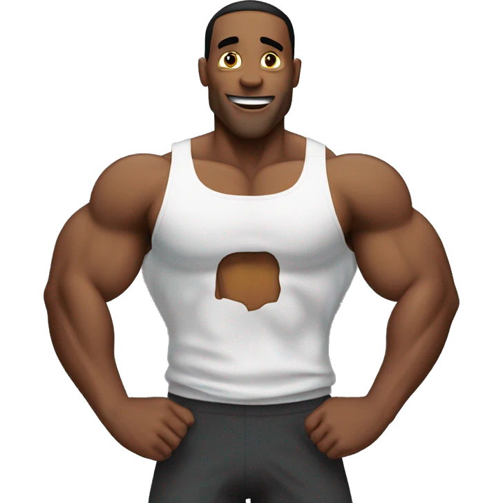 Bodybuilders, squeezing his chest emoji