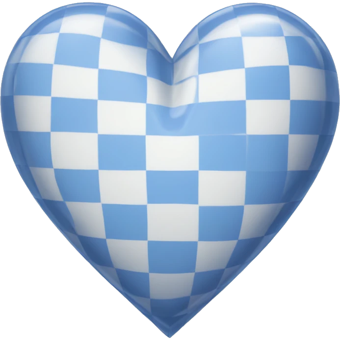 Blue and white checkered heart emoji
