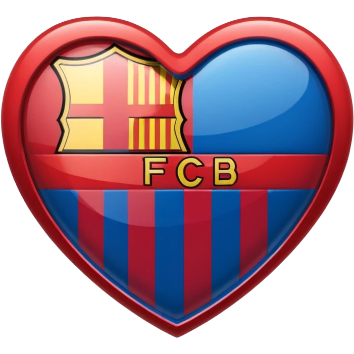Barcelona FCB Logo in heart ❤️ emoji