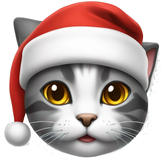 Cat wearing a Santa hat emoji