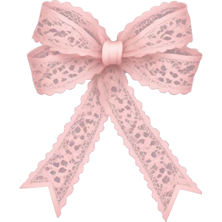Light pink ribbon lace emoji