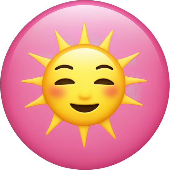 Yellow sun in a pink circle  emoji