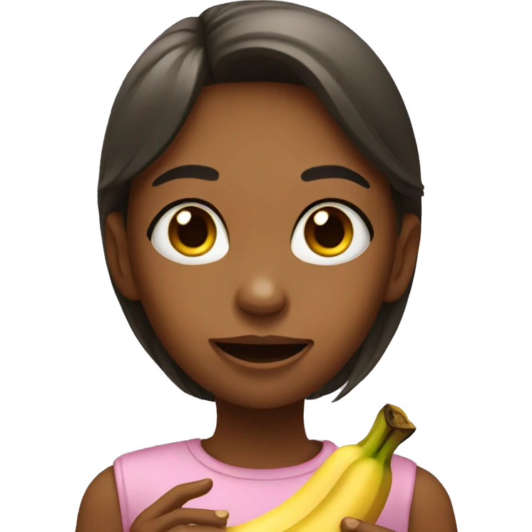 girl eats banana emoji