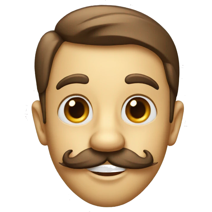 Pinocchio with a long nose and mustache emoji