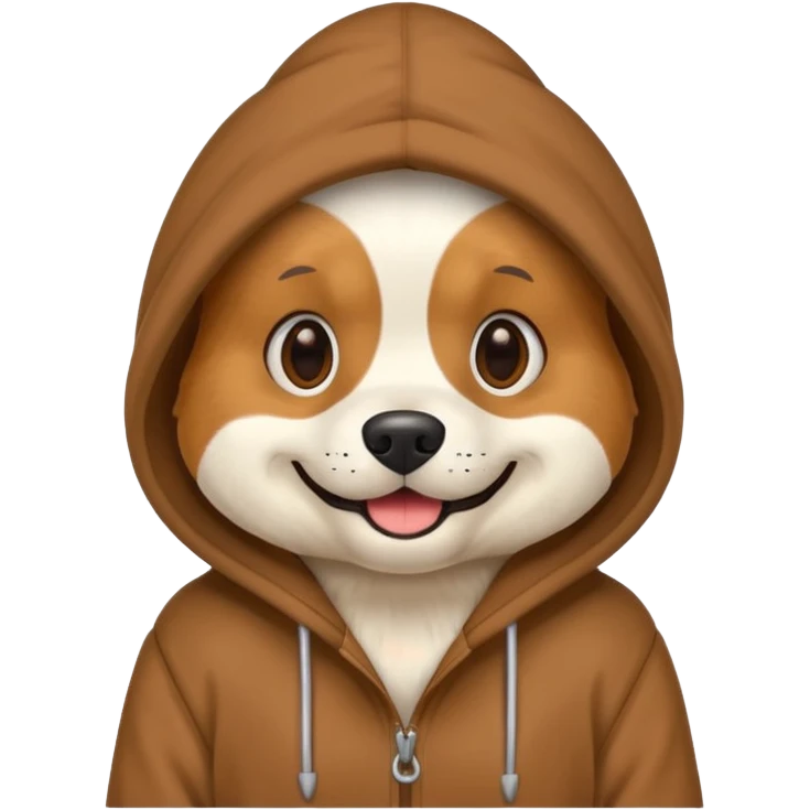 Dog wearing a hoodie emoji