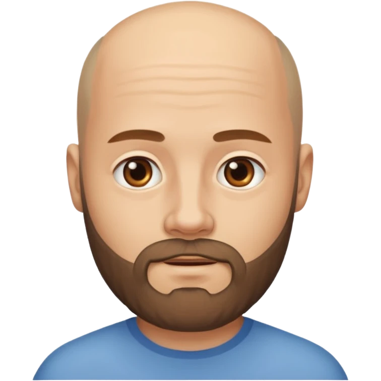 men without winkles with beard almost bald, slim emoji