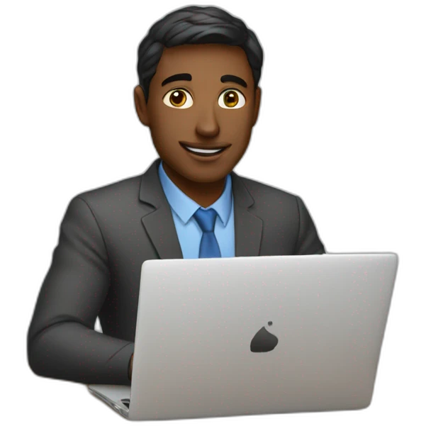 a entrepreneur work with his laptop emoji