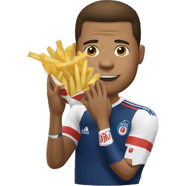 Mbappé qui mange des frites emoji