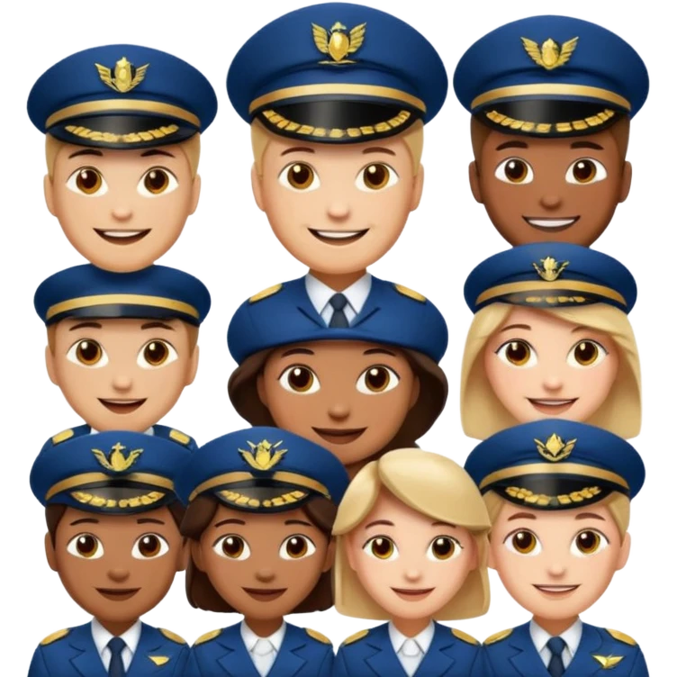emoji style ship crew where everyone is a capitan emoji