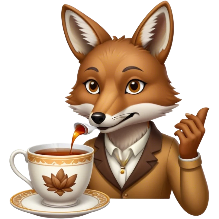 Tea Drinking Coyote emoji