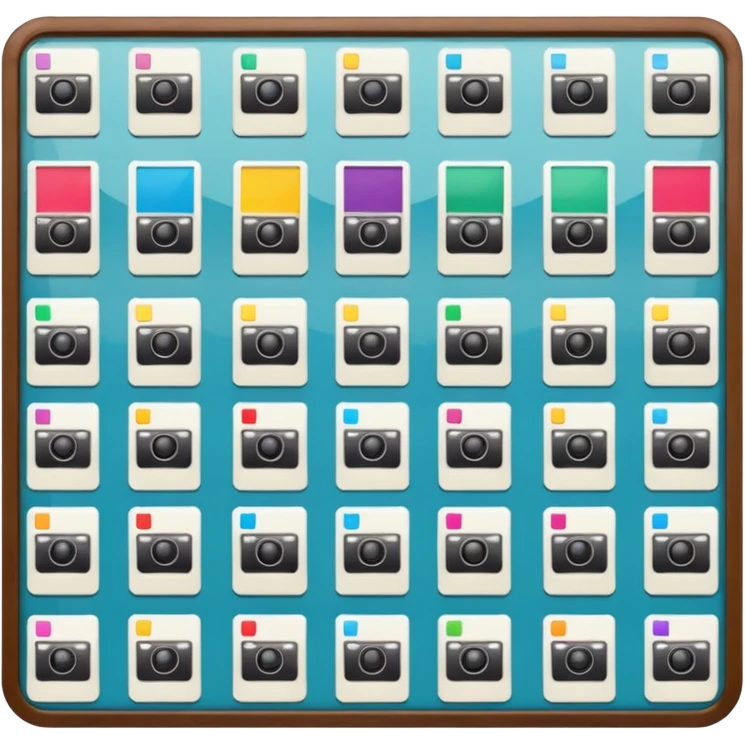 board with many polaroid photo emoji