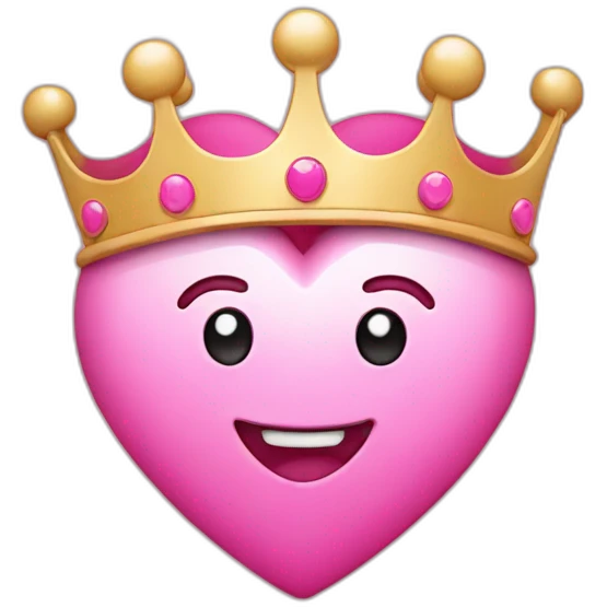 Pink heart with crown emoji