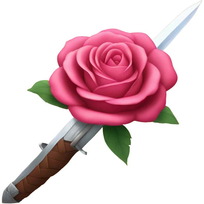 Giant rose flower with a sword cut through the middle  emoji