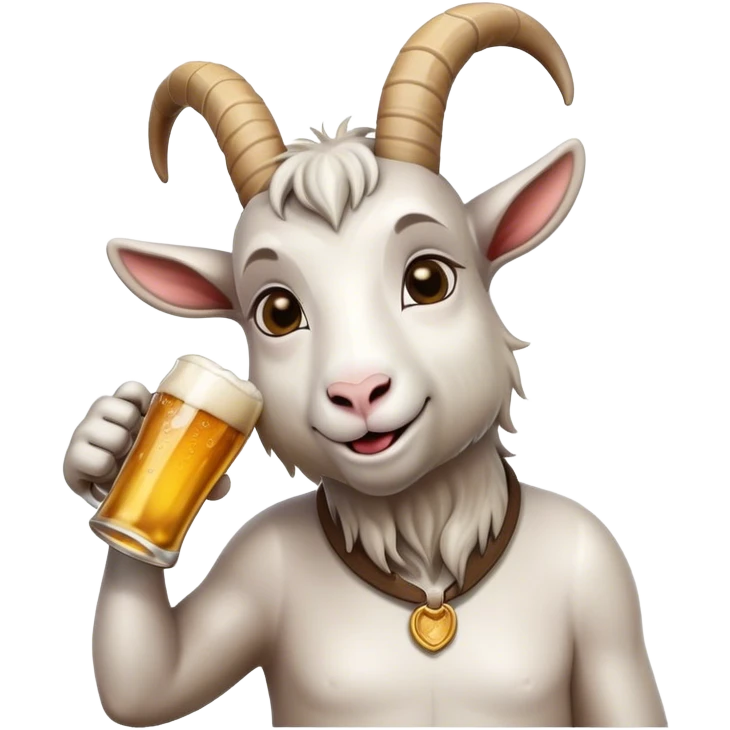 A goat drinking Beer  emoji