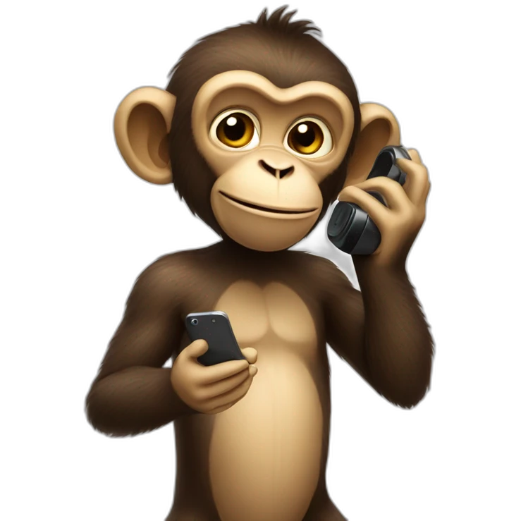 a monkey with a phone in his hand  emoji