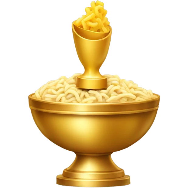 Bowl of Macaroni Golden Trophy with no writing on it emoji