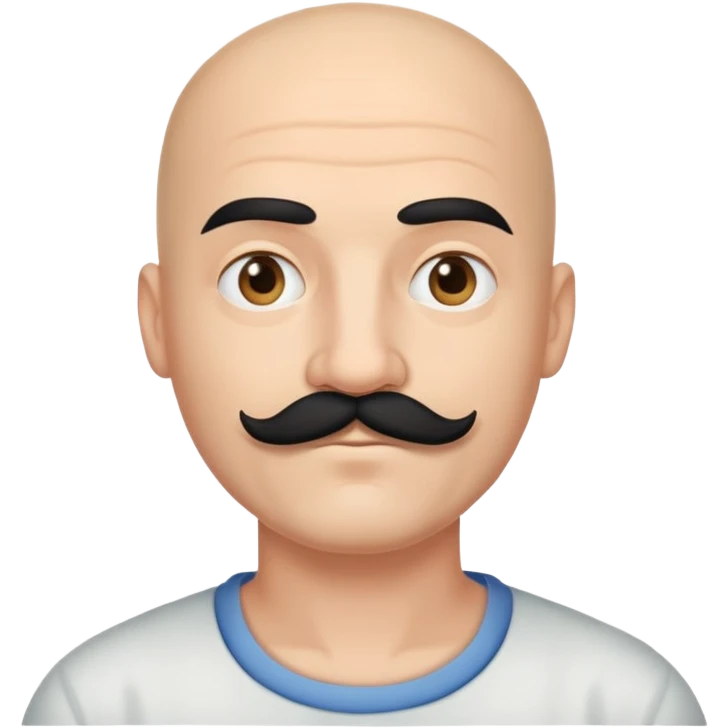 bald head with moustache  emoji