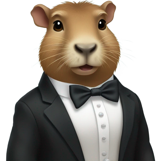 Capybara in tuxedo emoji