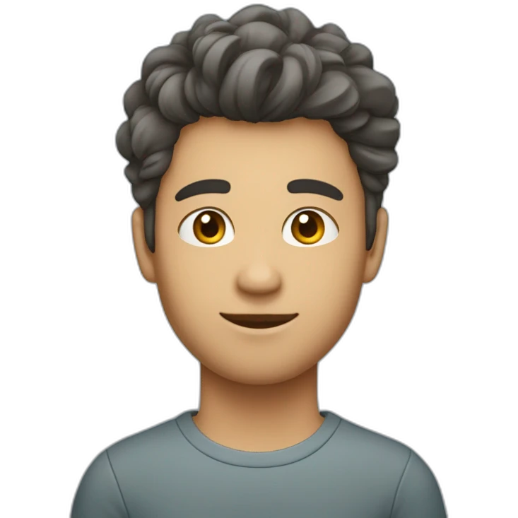 Un jeune homme avec les cheveux teinture bleu étoile. emoji