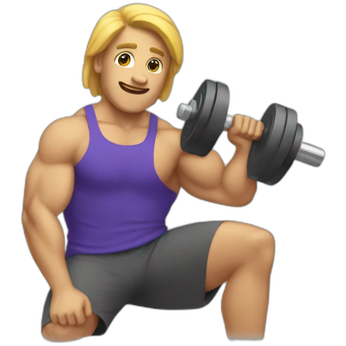 Man lifting dumbbell emoji