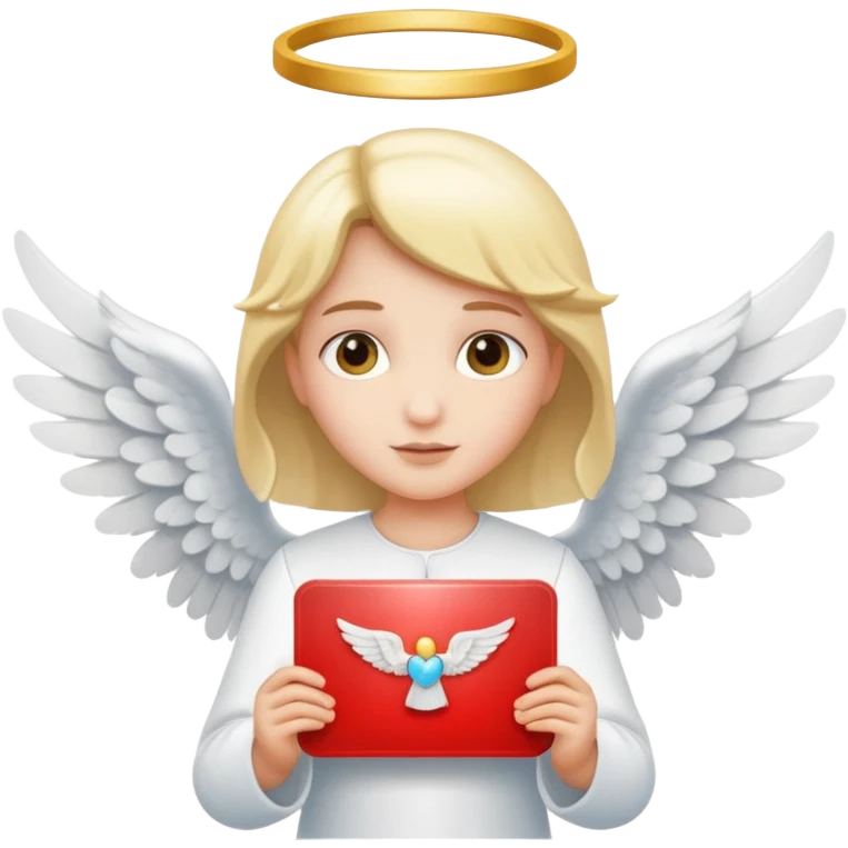 angel holding share sign emoji