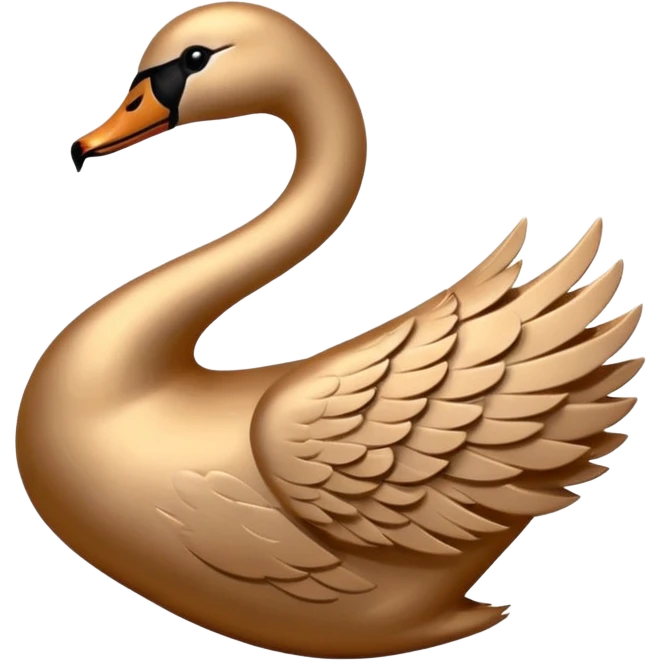 Broken Brown satin heart like swan emoji