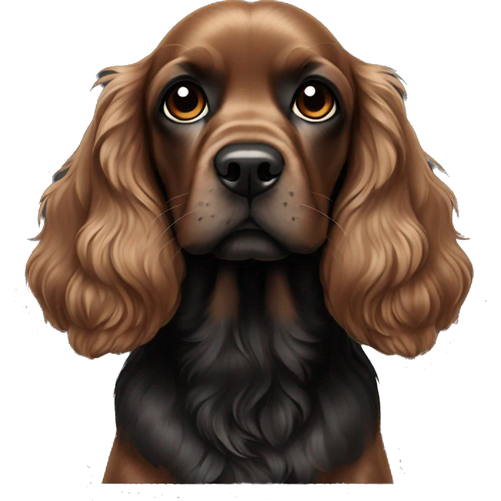 cocker spaniel black/brown emoji