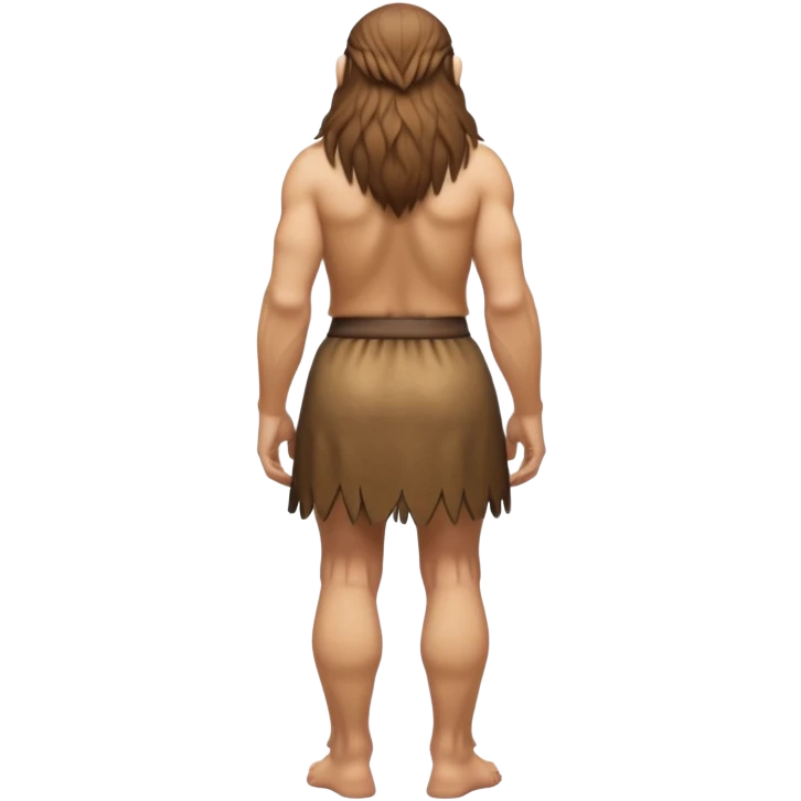 backview neanderthal cloth skirt emoji