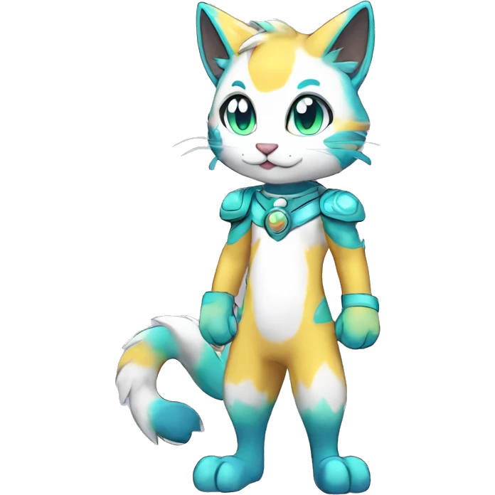 Colorful Shiny Anthro Anime Cat Fakemon Full Body emoji