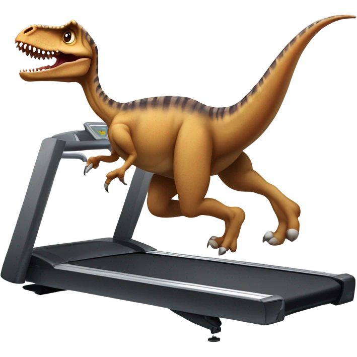 dinosaur runs on a treadmill emoji