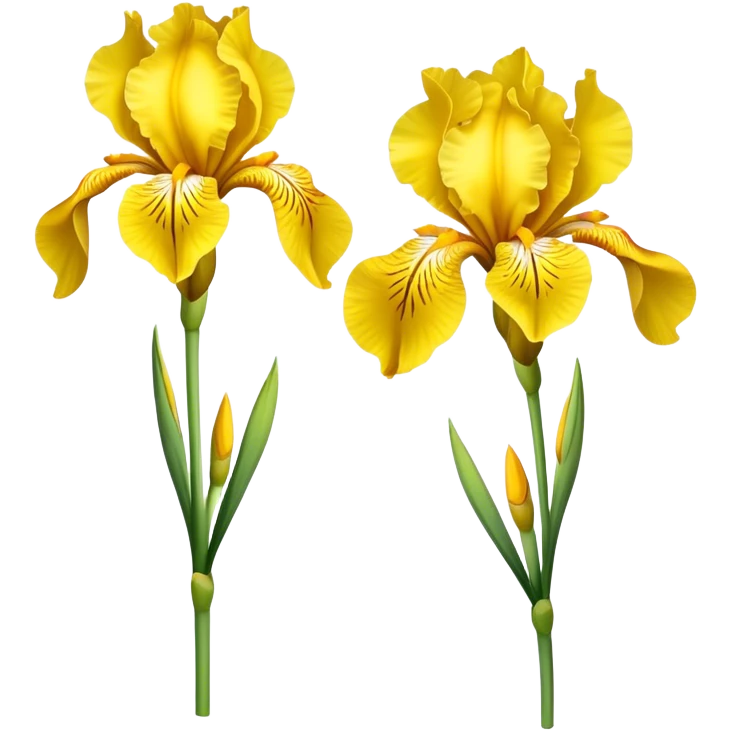 single Bright Yellow Iris, straight stem emoji