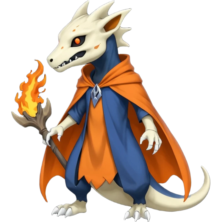 Nebulae Gothic Spooky Marowak-Salandit-Cubone-Duskull-Noibat-Fakémon-hybrid-creature (full body)  emoji