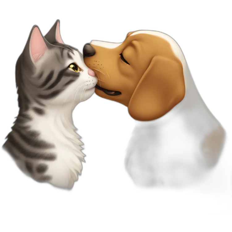 Dog kiss cat emoji
