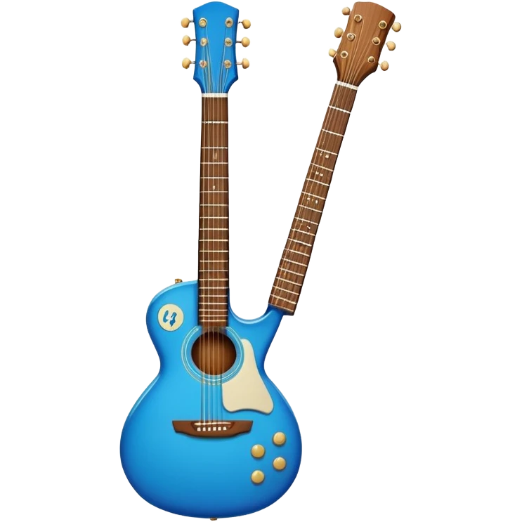 A blue guitar ￼ emoji