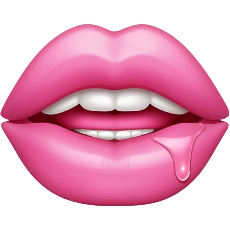Lips with pink lipgloss emoji