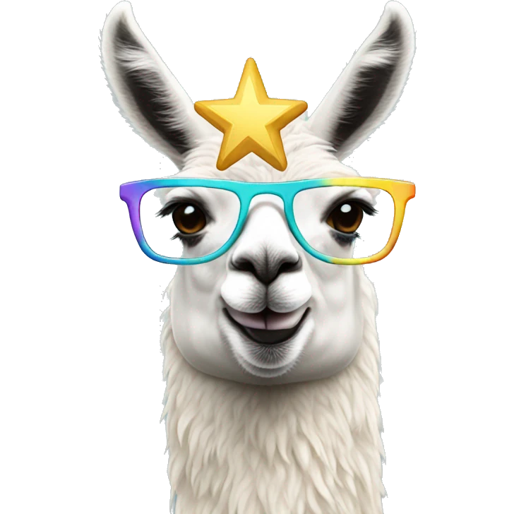 Llama with star glasses emoji