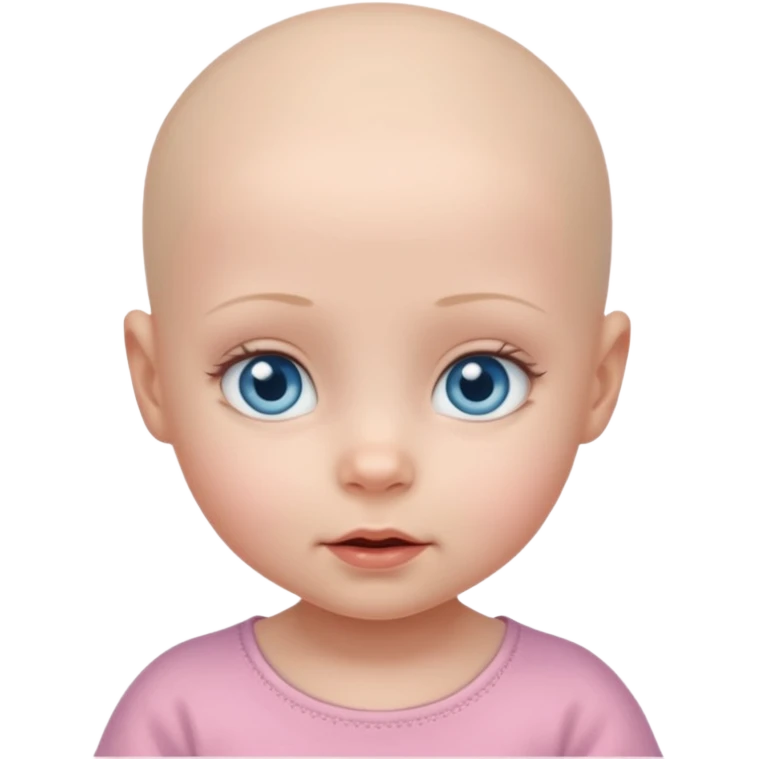 baby girl with blue eyes no hair emoji