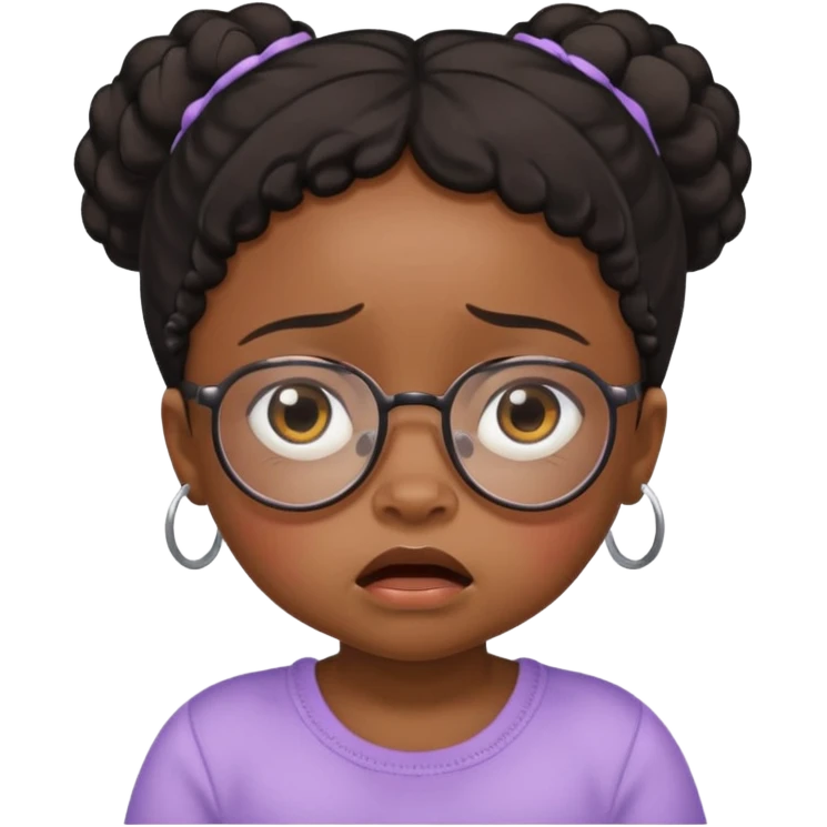 bllack baby girl crying with glasses emoji