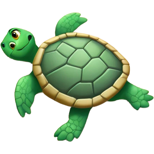 Turtle sunbathing beach emoji