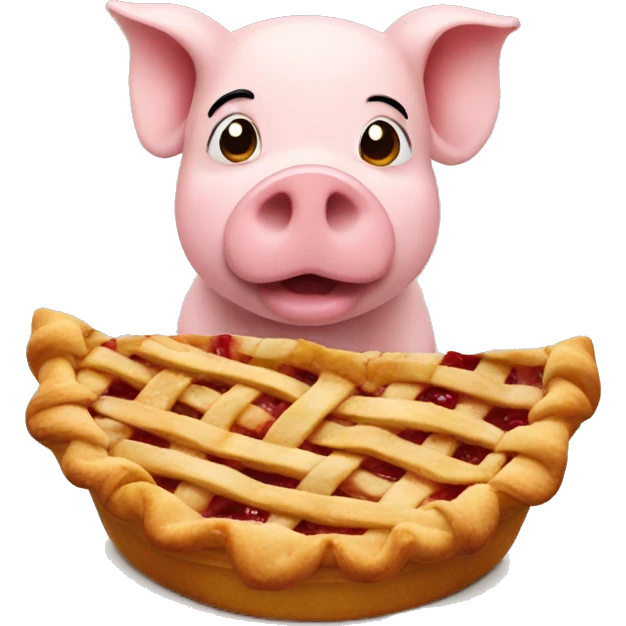 a pig eating apple pie emoji
