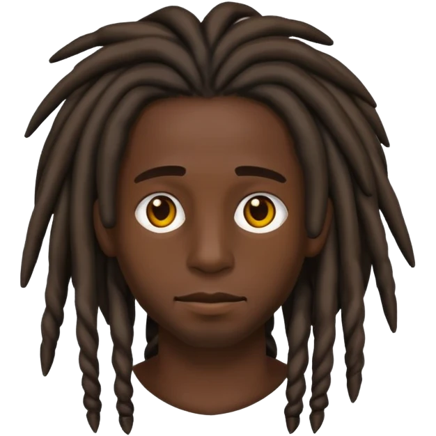 dark skin with dreads emoji