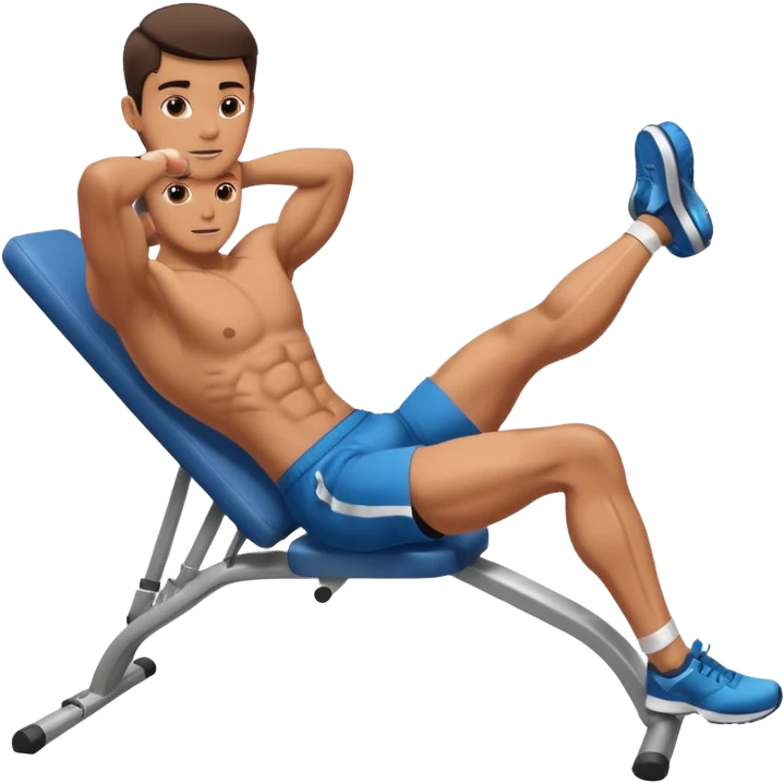 persona haciendo abdominales de piernas en el gimnasio emoji